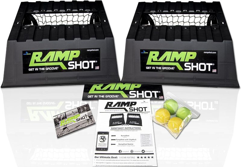 Photo 1 of RampShot Standard Set - Game for The Backyard, Beach, Park, Indoors - Portable and Easy to Carry Includes 4 Balls, Stickers and Rule Book(No Net or Balls or Stickers)
