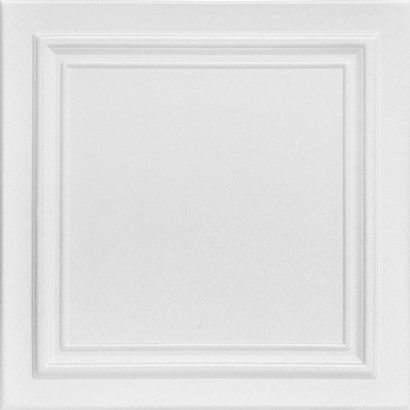 Photo 1 of A La Maison Ceilings R24 Line Art Foam Glue-up Ceiling Tile (21.6 sq. ft./Case), Pack of 8, Plain White
