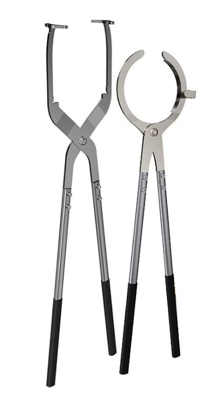 Photo 1 of NELYRHO #5 CRUCIBLE TONGS SET WITH 2 GRAPHITE GRAPHITE FOR MELTING METAL METAL CASTING TOLLS LIFTING AND POURING TONGS FOR JEWELER METAL CASTING 