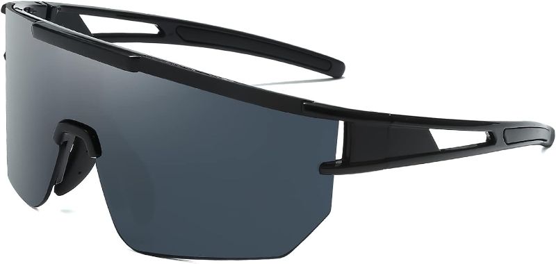 Photo 1 of AIEYEZO Sports Fan Cycling Sunglasses for Men Women Wrap Around Outdoor Baseball Sun Glasses with Eyewear Rope
