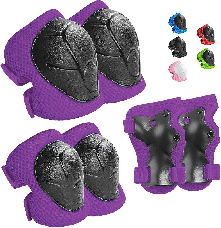 Photo 1 of Wemfg Kids Protective Gear Set Knee Pads for Kids 3-14 Years Toddler Knee and Elbow Pads with Wrist Guards 3 in 1 for Skating Cycling Bike Rollerblading Scooter

