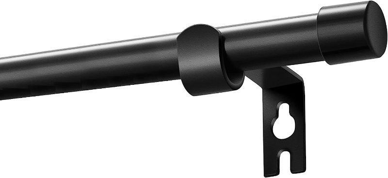 Photo 1 of Alskarhem Black Curtain Rods for Windows 30 to 116 Inch,5/8 Inch Small Curtain Rod Set With Brackets
