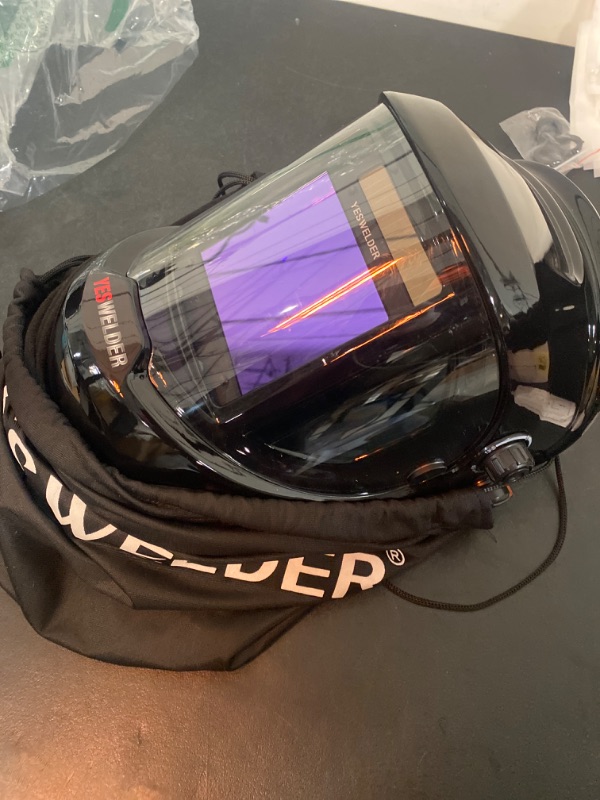 Photo 2 of YESWELDER True Color Solar Powered Auto Darkening Welding Helmet, Wide Shade 4/9-13 for TIG MIG ARC Weld Hood Helmet
