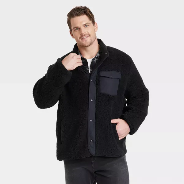 Photo 1 of Men's High Pile Fleece Faux Fur Jacket - Goodfellow & Co™
