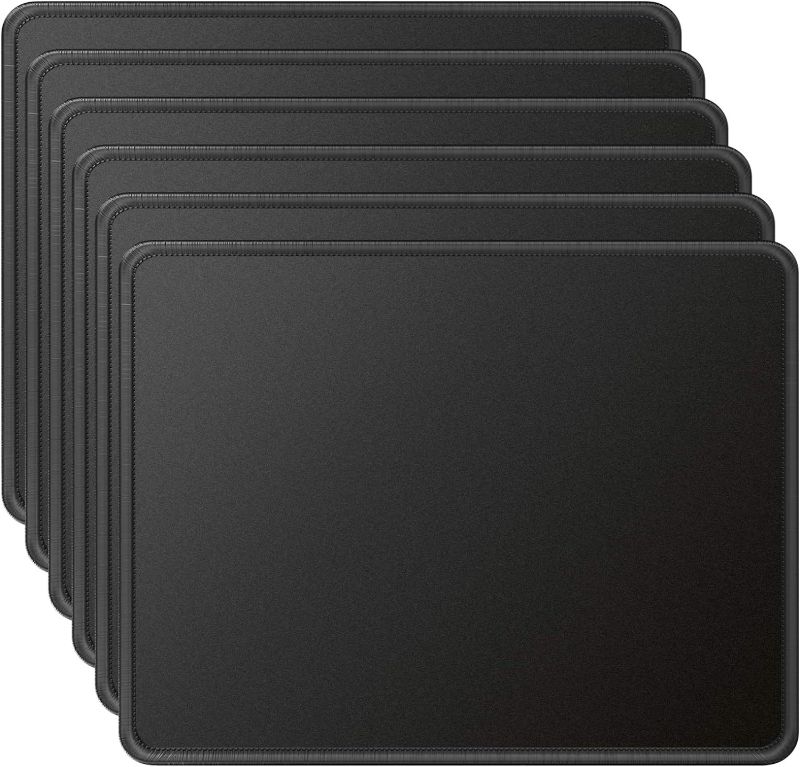 Photo 1 of MROCO Mouse Pad 6 Pack [30% Larger] with Non-Slip Rubber Base, Premium-Textured & Waterproof Mousepad Bulk with Stitched Edges for Computer, Laptop, Office & Home, 8.5 x 11 inches, Black
