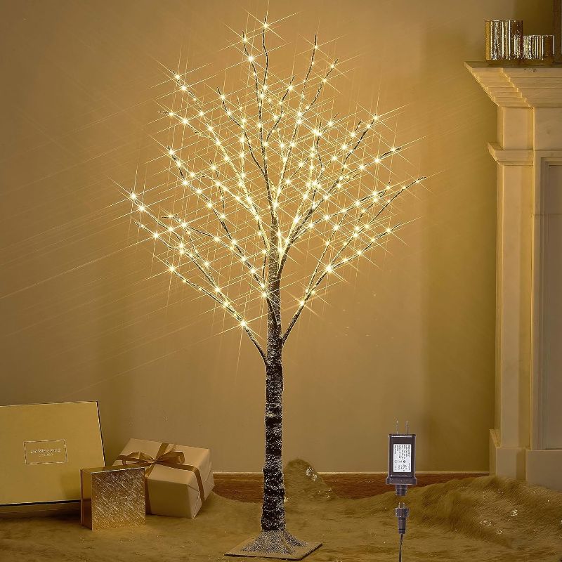 Photo 1 of LITBLOOM Lighted Snowy Twig Tree with Fairy Lights 4FT 200 LED Lights, Flocked Tree with Lights for Indoor Outdoor Home Thanksgiving Christmas Holiday Decoration