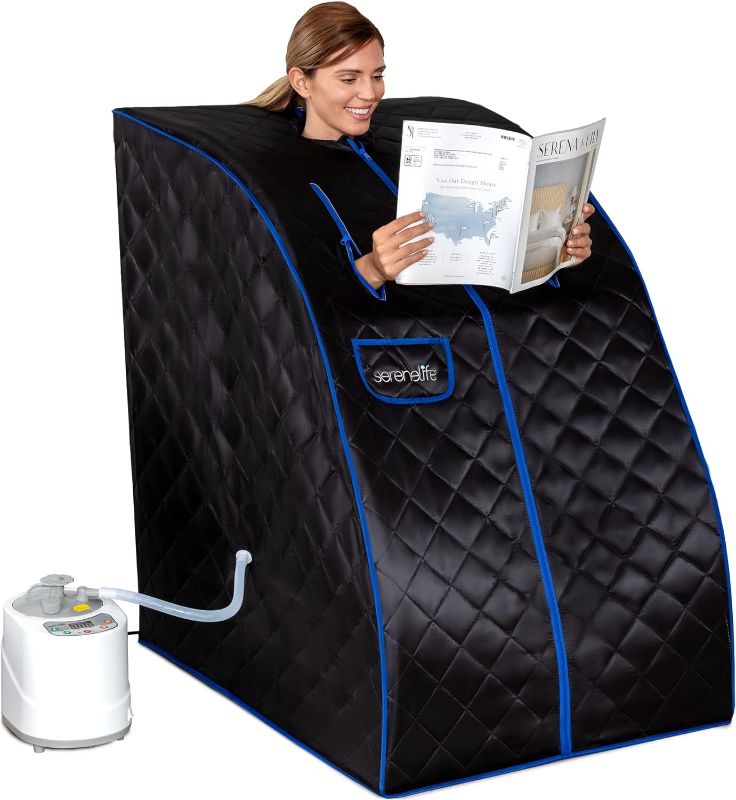 Photo 1 of SereneLife SLISAU60BK SereneLifeHome Portable Steam One Person Sauna for Detox & Weight Loss (Black