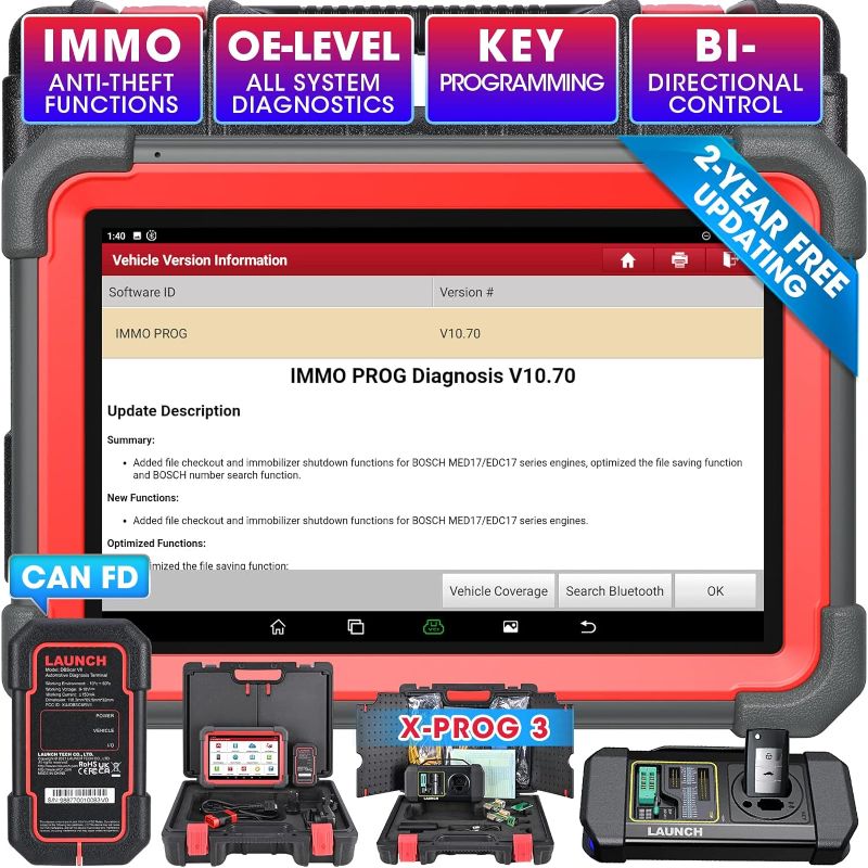 Photo 2 of LAUNCH X431 IMMO Elite 2024 Newest Key Programming Tool with X-PROG3 Key Programmer, Car ECU Clone/match, CANFD&DOIP Diagnostic scan tool, 39+ Services Active Test All System Scanner 2 Yrs Free Update