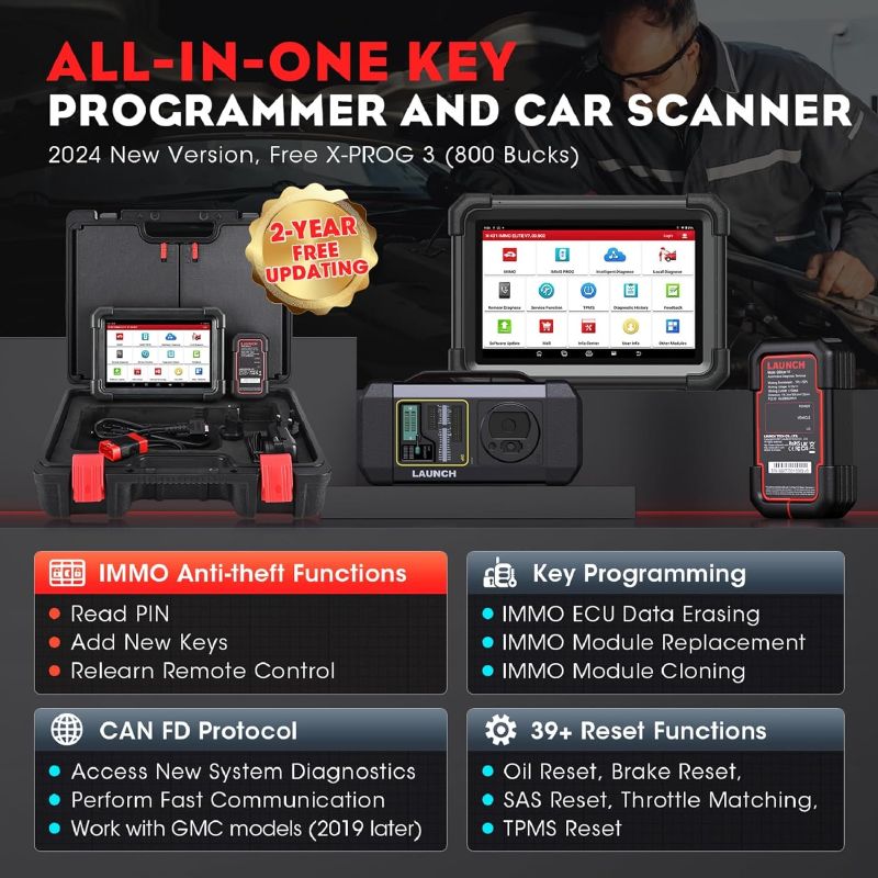 Photo 1 of LAUNCH X431 IMMO Elite 2024 Newest Key Programming Tool with X-PROG3 Key Programmer, Car ECU Clone/match, CANFD&DOIP Diagnostic scan tool, 39+ Services Active Test All System Scanner 2 Yrs Free Update