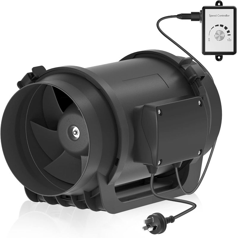 Photo 1 of Hon&Guan Inline Duct Fan 760 CFM, 8 Inch Inline Fan Booster Duct Fan with Variable Speed Controller EC Motor, 8 inch Duct Fan for Heating Cooling Booster, Grow Tents, Hydroponics.