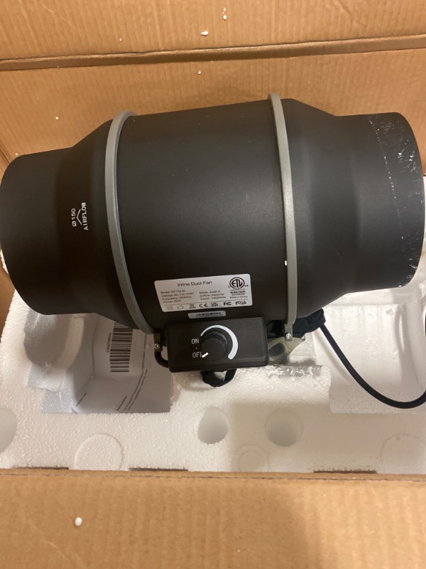 Photo 2 of Hon&Guan Inline Duct Fan 760 CFM, 8 Inch Inline Fan Booster Duct Fan with Variable Speed Controller EC Motor, 8 inch Duct Fan for Heating Cooling Booster, Grow Tents, Hydroponics.