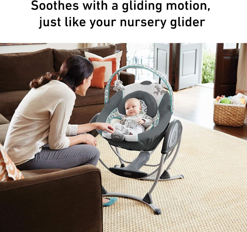 Photo 3 of Soothes with the same gentle motion you use when cuddling and comforting baby in your nursery glider
6 gliding speeds allow you to find the right pace to suit baby's mood
Roomy seat with plush head and body supports and adjustable recline for baby's comfo