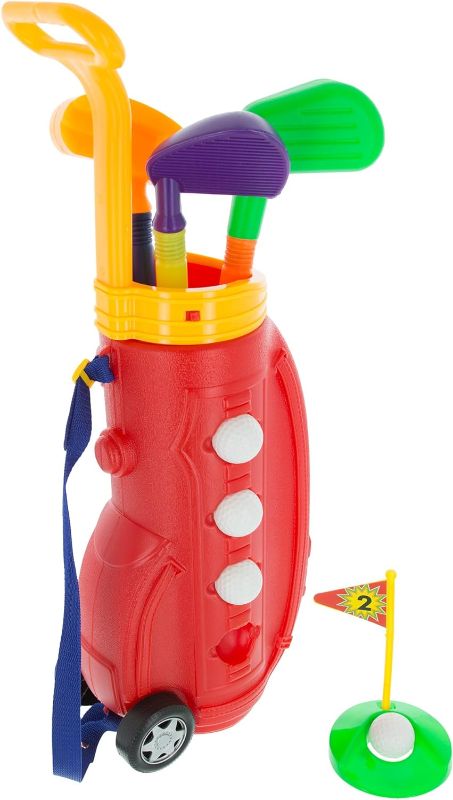 Photo 1 of Hey! Play! Toddler Toy Golf Play Set with Plastic Bag, 2 Clubs, 1 Putter, 4 Balls, Putting Cup Indoor or Outdoor Use for Toddlers Boys and Girls