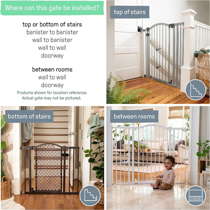 Photo 3 of Summer Infant Multi-Use Decorative Extra Tall Safety Pet and Baby Gate, 28.5'-48' Wide, 36' Tall,Pressure or Hardware Mounted,Install on Wall or Banister in Doorway or Stairway,Auto Close Door-Bronze