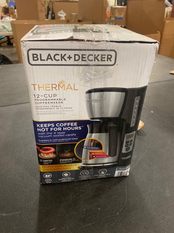 Photo 5 of BLACK+DECKER 12-Cup Thermal Coffee Maker, CM2035B, Digital Controls, EvenStream Showerhead, Thermal Carafe, Easy Cleaning