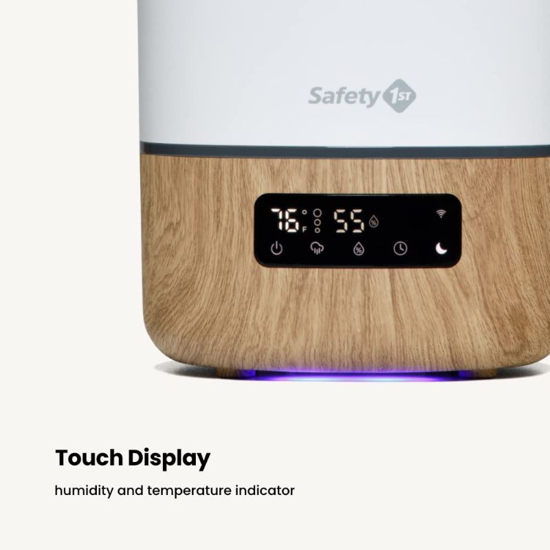 Photo 3 of Safety 1st Connected Smart Humidifier Ñ 1 Gallon (3.8L) Tank Size, Cool Mist Humidifier with Hygrometer and Nightlight, and Whisper Quiet for Baby Bedroom, Nursery, iOS and Android Compatible