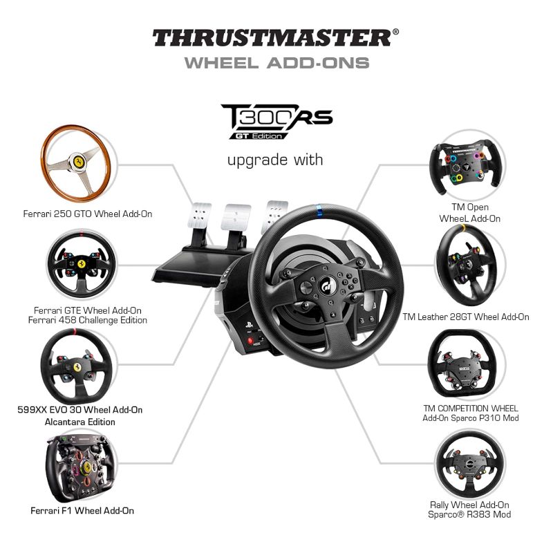 Photo 3 of Thrustmaster T300 RS - Gran Turismo Edition Racing Wheel with pedals (Compatible with PS5,PS4,PC)