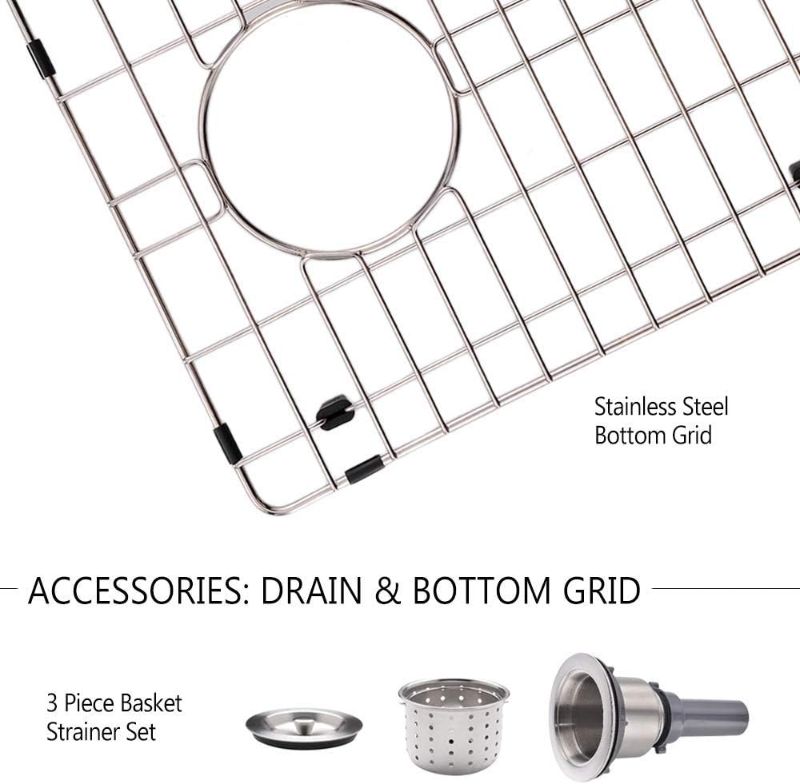 Photo 2 of Stainless Steel Undermount Bar Sink, BoomHoze 15 x 17 Inches Small Wet Bar Sink Undermount 16 Gauge SUS304 Brushed Nickel Single Bowl Outdoor Bar Sink