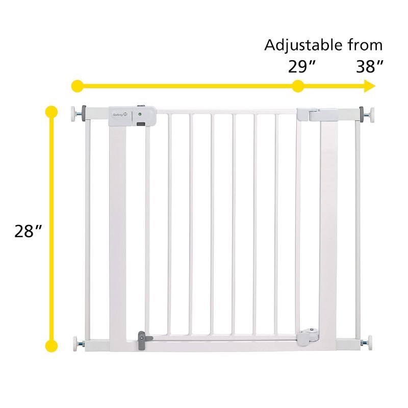 Photo 2 of This sturdy Safety 1st baby gate can be opened with one hand and adjusted to fit doorways and openings ranging from 29 to 38 inches wide.Closure Type:Magnetic
Pressure-mounted installation requires no tools, drilling, or hardware and allows for setting up