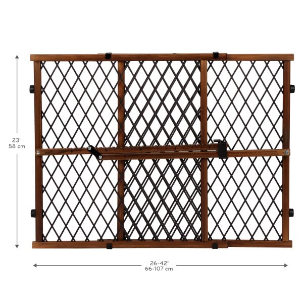 Photo 3 of Simple to Install: The Pressure Mount Gate Allows Quick and Easy Installation and Re-Installation
Neutral Styling: The warm wood and black mesh accents fit seemlessly into the farmhouse look, making this gate part of your home décor
Versatile: With an Ext