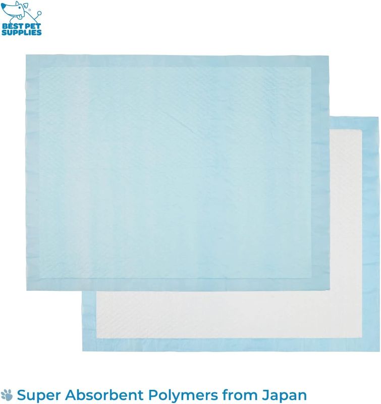 Photo 2 of Best Pet Supplies, XL (36" x 27.5") Disposable Puppy Pads for Whelping Puppies and Training Dogs, 50 Pack - Ultra Absorbent, Leak Resistant, and Track Free for Indoor Pets - Baby Blue