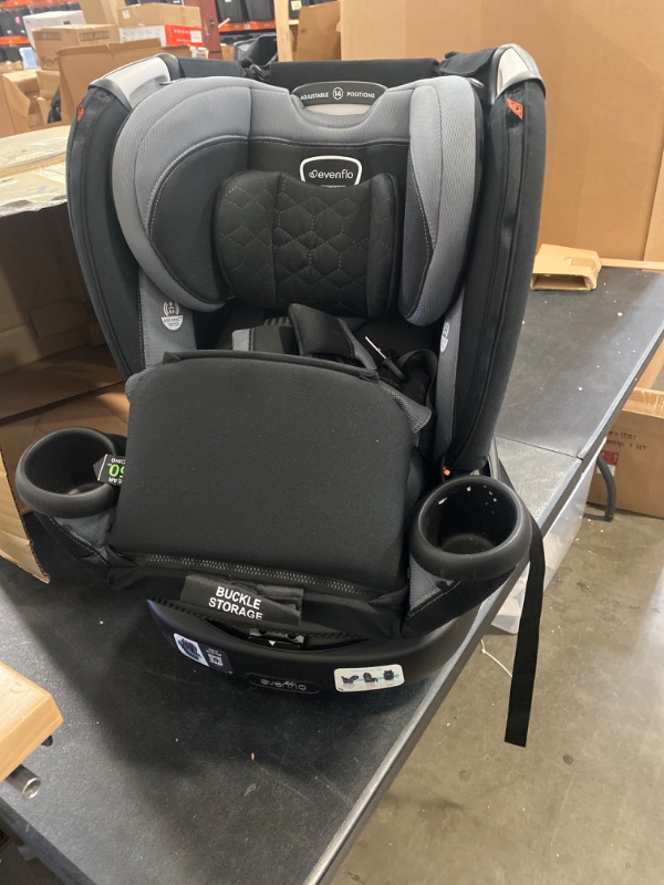 Photo 5 of Evenflo Revolve360 Extend All-in-One Rotational Car Seat with Quick Clean Cover (Revere Gray)