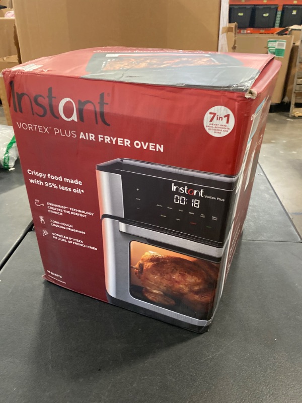 Photo 6 of Instant Pot 10QT Air Fryer, 7-in-1 Functions with EvenCrisp Technology that Crisps, Broils, Bakes, Roasts, Dehydrates, Reheats & Rotisseries, Includes over 100 In-App Recipes, Stainless Steel