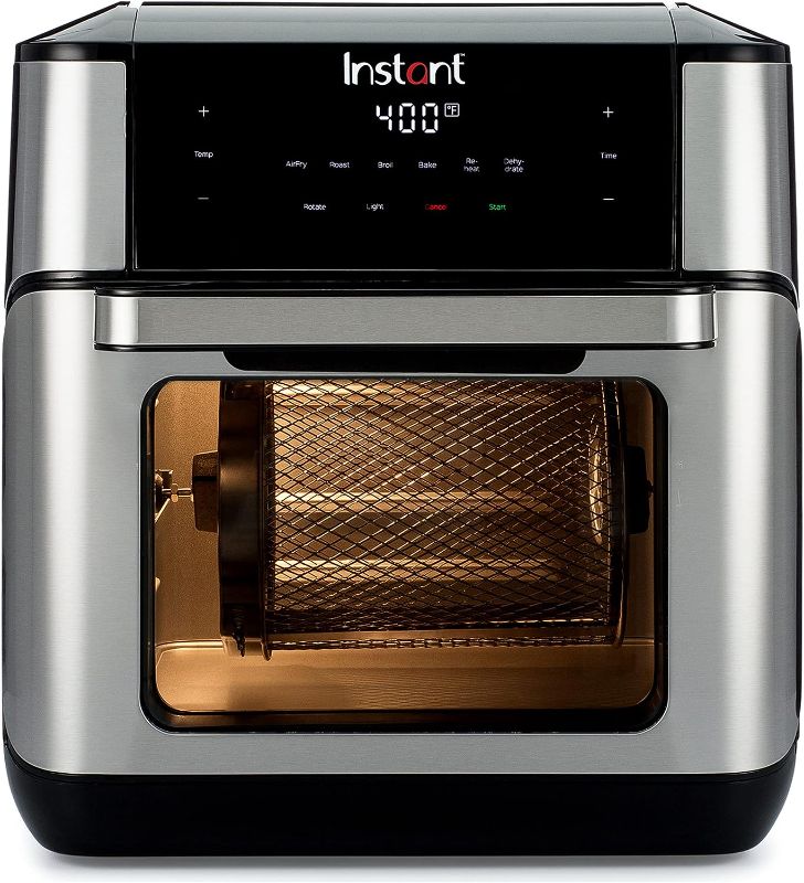 Photo 1 of Instant Pot 10QT Air Fryer, 7-in-1 Functions with EvenCrisp Technology that Crisps, Broils, Bakes, Roasts, Dehydrates, Reheats & Rotisseries, Includes over 100 In-App Recipes, Stainless Steel