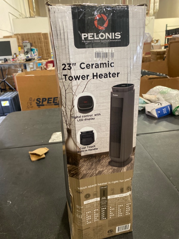 Photo 6 of PELONIS PTH15A4BGB Ceramic Tower 1500W Indoor Space Heater with Oscillation, Remote Control, Programmable Thermostat & 8H Timer, ECO Mode, Tip-Over Switch & Overheating Protection.Grey