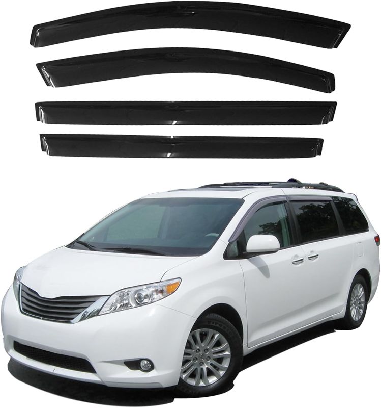 Photo 1 of Rain Guards Compatible with 2011-2020 Toyota Sienna, Durable Acrylic Slim Window Visor Rain Guard, Side Window De?ector for Toyota Sienna Accessories 4 Pieces