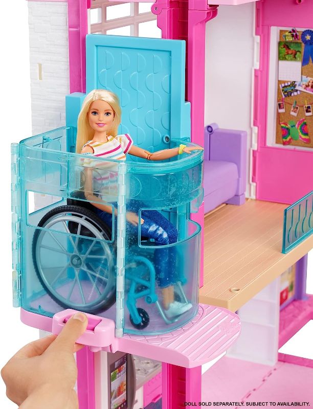 Photo 4 of 
Barbie DreamHouse Dollhouse with 70+ Accessories, Working Elevator & Slide, Transforming Furniture, Lights & Sounds (Amazon Exclusive), Multicolor
