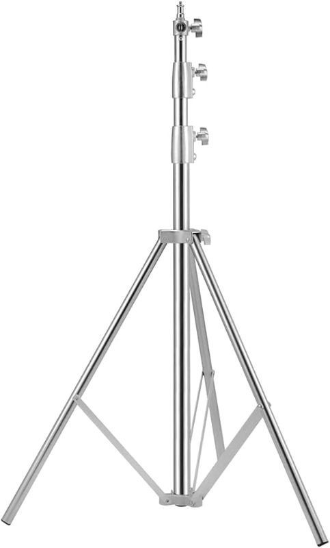 Photo 1 of Stainless Steel Heavy Duty Photography Tripod Light Stand, 9.19 Feet/2.8m Studio Lighting Tripod for Speedlight, Strobe Light, Softbox, Umbrella