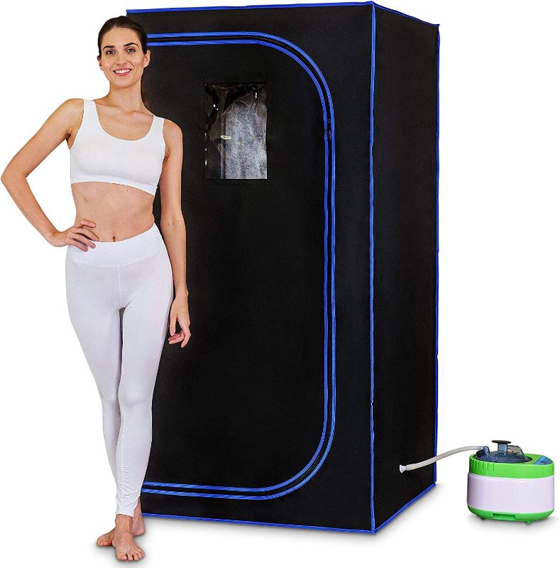 Photo 1 of SereneLife SLISAU35BK Full Size Portable Steam Sauna –Personal Home Spa, with Remote Control, Foldable Chair, Timer