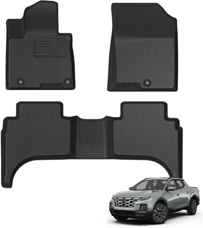 Photo 1 of AIPOIL®-Floor Mats Custom for 2022 2023 2024 Hyundai Santa Cruz?Fits 1st & 2nd Row?TPE All Weather Anti-Slip Floor Liners?Full Set Automobile mats Accessories, Black