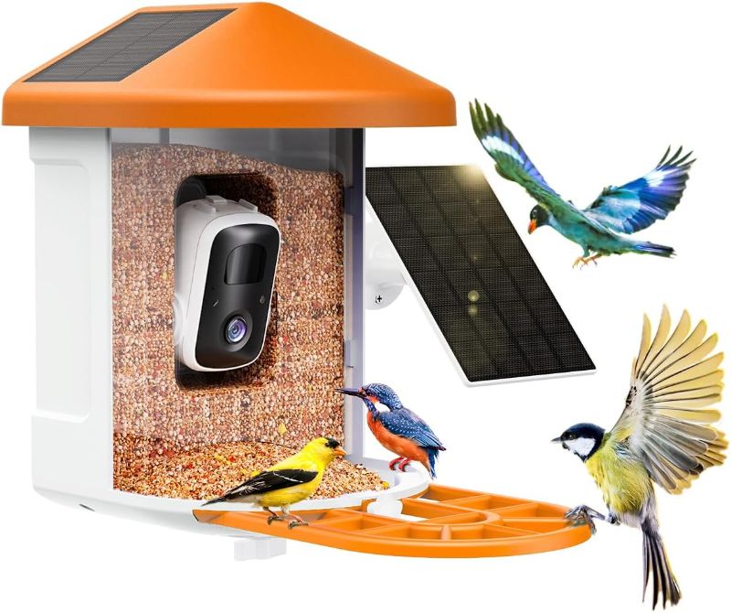 Photo 1 of Smart Bird Feeder Camera with AI Identify Bird Species&Dual Solar Panel, Auto Capture/Record & Watching Live Wild Bird Video, Instant Bird Arrival Alerts, Phone Control, Bird Lovers' Idea Gift