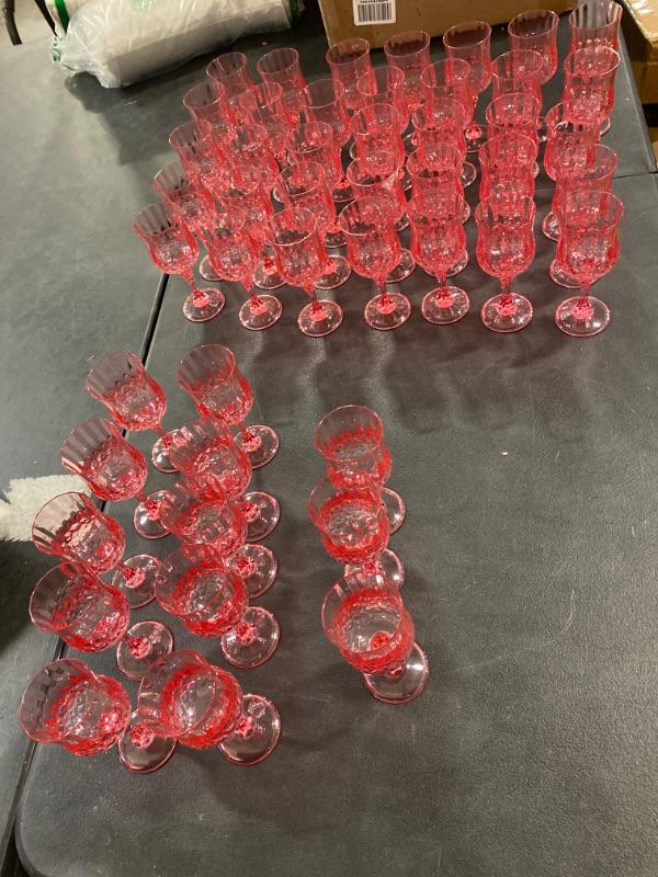 Photo 2 of 48  Pcs Plastic Pink Wine Glasses?Plastic Cordial Glasses?Plastic Goblets?Pink Plastic Goblets?Plastic Wine Glasses?Can be Used for Weddings, Everyday Fun Parties and More!