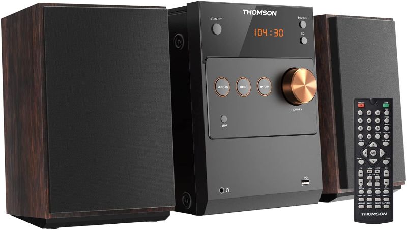 Photo 1 of THOMSON Bluetooth Home Stereo System, 60W HiFi Shelf Stereo System with CD Player & Wireless Bluetooth Audio Streaming, FM Radio, USB Playback, Aux-in & Earphone Jack, Remote Control