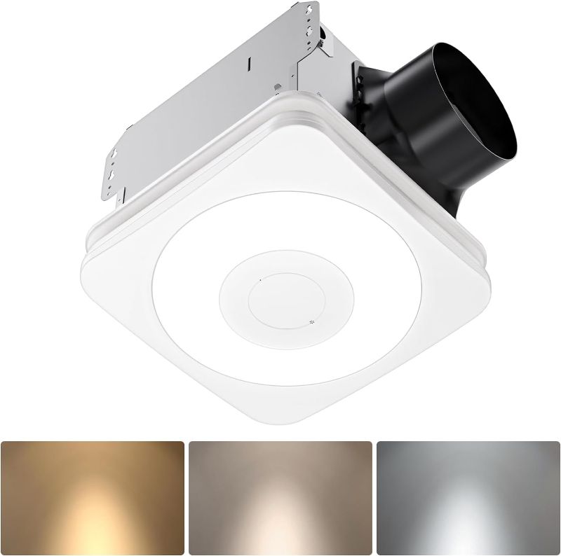 Photo 1 of OREiN OL003 Bathroom Exhaust Fan with Light, 40W Bathroom Fan with Humidity Sensor, 160 CFM 1.0 Sones Bathroom Vent Fan with Light For Home, 1500lm LED Light 3000K/4000K/5000K Selectable & Nightlight