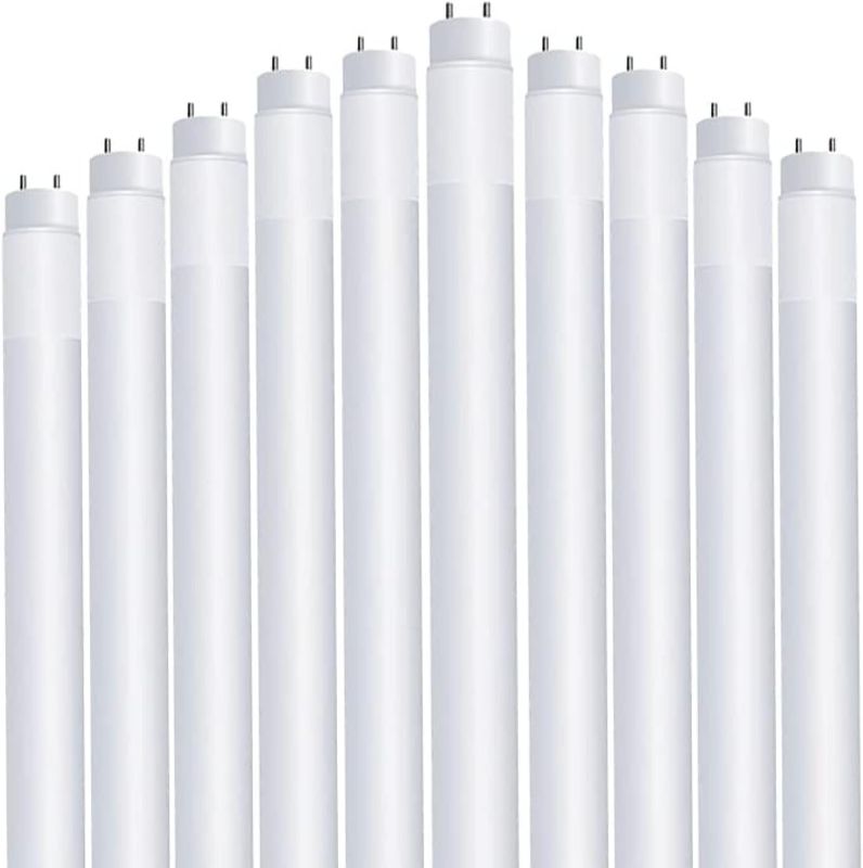 Photo 1 of Feit Electric LED 4ft Bulbs T8, 32 Watt Equivalent, Type A Tube Light, Plug & Play, T8 LED Tubes, LED Fluorescent Replacement, Frosted, T848/840/LEDG2/2/5, Cool White, 10 Pack
