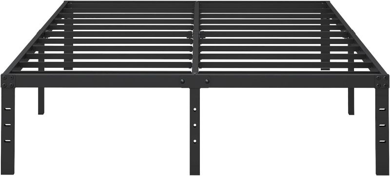 Photo 1 of YUSENHEEI King Size Bed Frame 16 Inches High Metal Platform Bedframe with Slat Strips Easy Assembly Heavy Duty Strong No Need Box Spring Noise Free Non-Slip Large Storage Space Underbed
