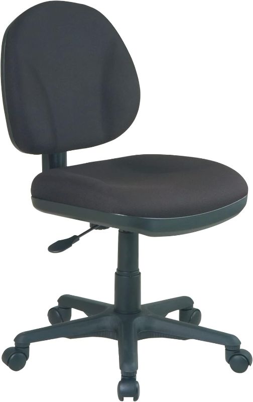 Photo 1 of Office Star Pneumatic Sculptured Office Task Chair with Thick Padded Seat and Built-in Lumbar Support, Black

