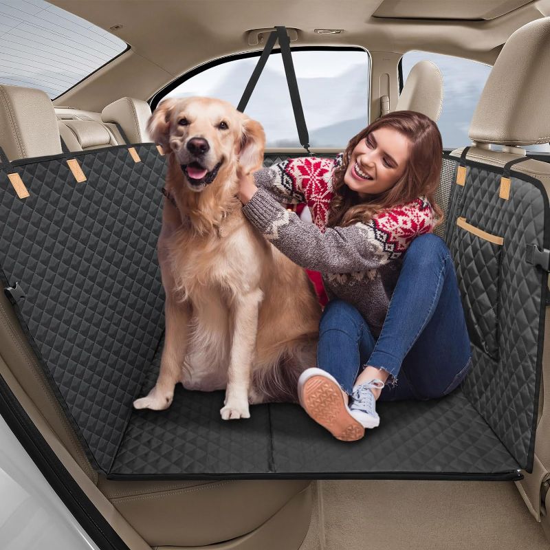 Photo 1 of Lekereise Back Seat Extender for Dogs, Dog Car Seat Cover for Back Seat Larger Dog Car Seat Cover with Strong Bottom, Dog Car Bed for Backseat, Dog Hammock for Car SUV, Black
