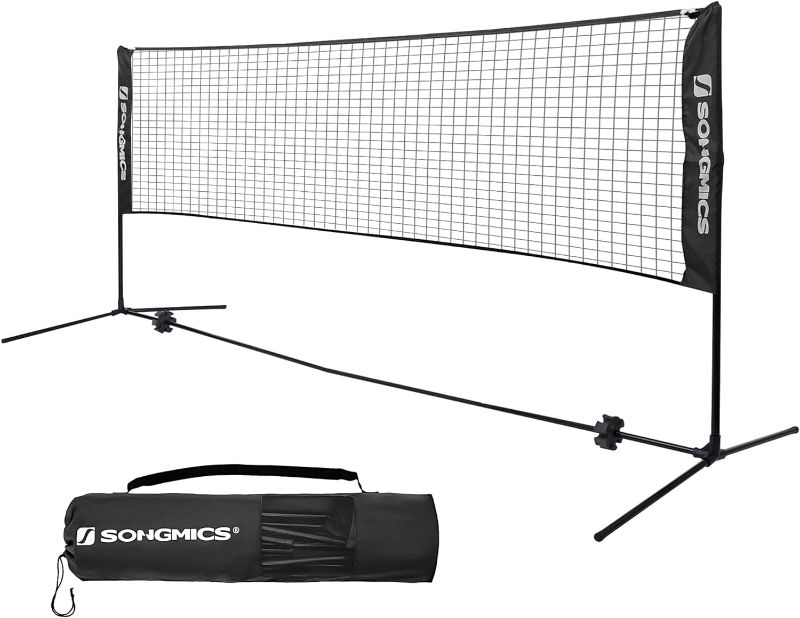 Photo 1 of SONGMICS Badminton Net Set, Portable Sports Set for Badminton, Tennis, Kids Volleyball, Pickleball, Easy Setup, Nylon Net with Poles, for Indoor Outdoor Court
