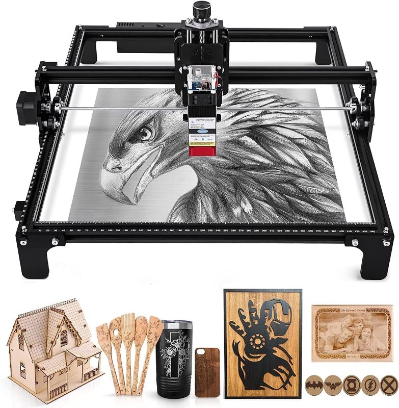 Photo 1 of Titoe 20W CNC Router Machine Wood Engraving Cutting Machine 5W Optical Power/20W Electric Power Engraver Router Kit w/Eye-Protection for DIY Marking Wood Metal Leather(Engraving Area 420x400mm)
