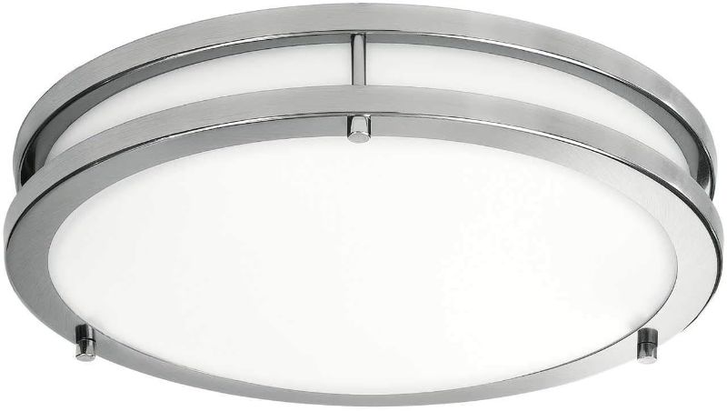 Photo 2 of LB72165 LED Flush Mount Ceiling Light, 16 inch, 23W (200W Equivalent) Dimmable 1610lm, 5000K Daylight, Brushed Nickel Round Lighting Fixture for Kitchen,Hallway,Bathroom,Stairwell
