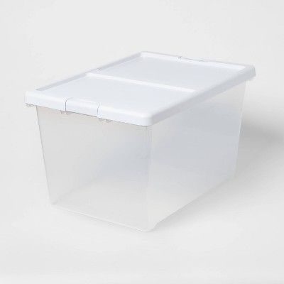 Photo 1 of 2Pack Large Latching Storage Box with White Lid