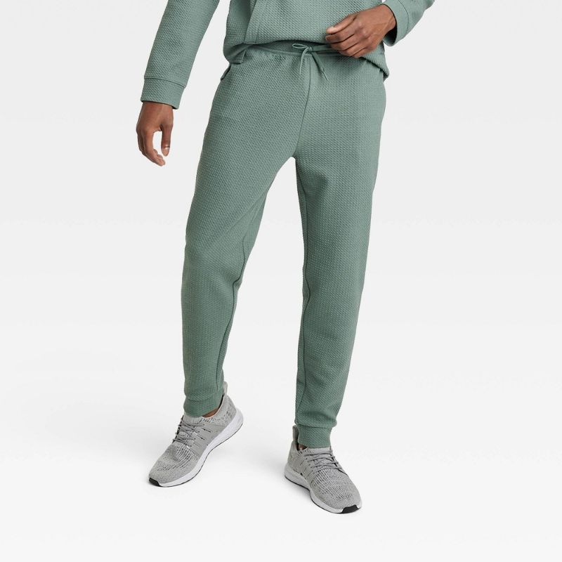 Photo 1 of Large Men's Textured Fleece Joggers - All in Motion™ North Green 