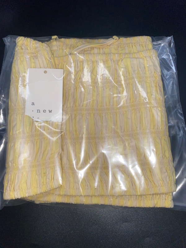 Photo 2 of Large Women's Slim Fit Tiny Tank Top - a New Day™ Yellow Striped