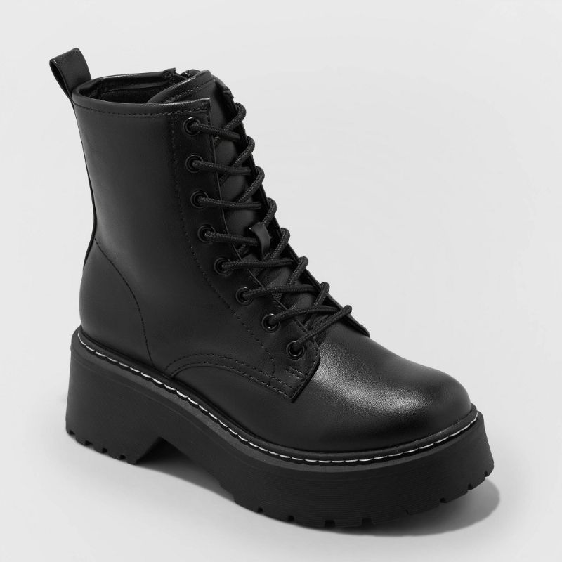 Photo 1 of 8.5 Women's Zea Combat Boots - Wild Fable™ Black