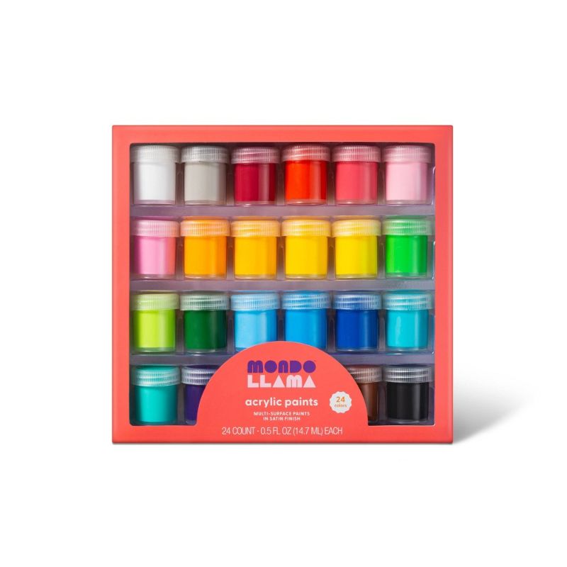 Photo 1 of 24ct Acrylic Paint Set Classic Colors - Mondo Llama